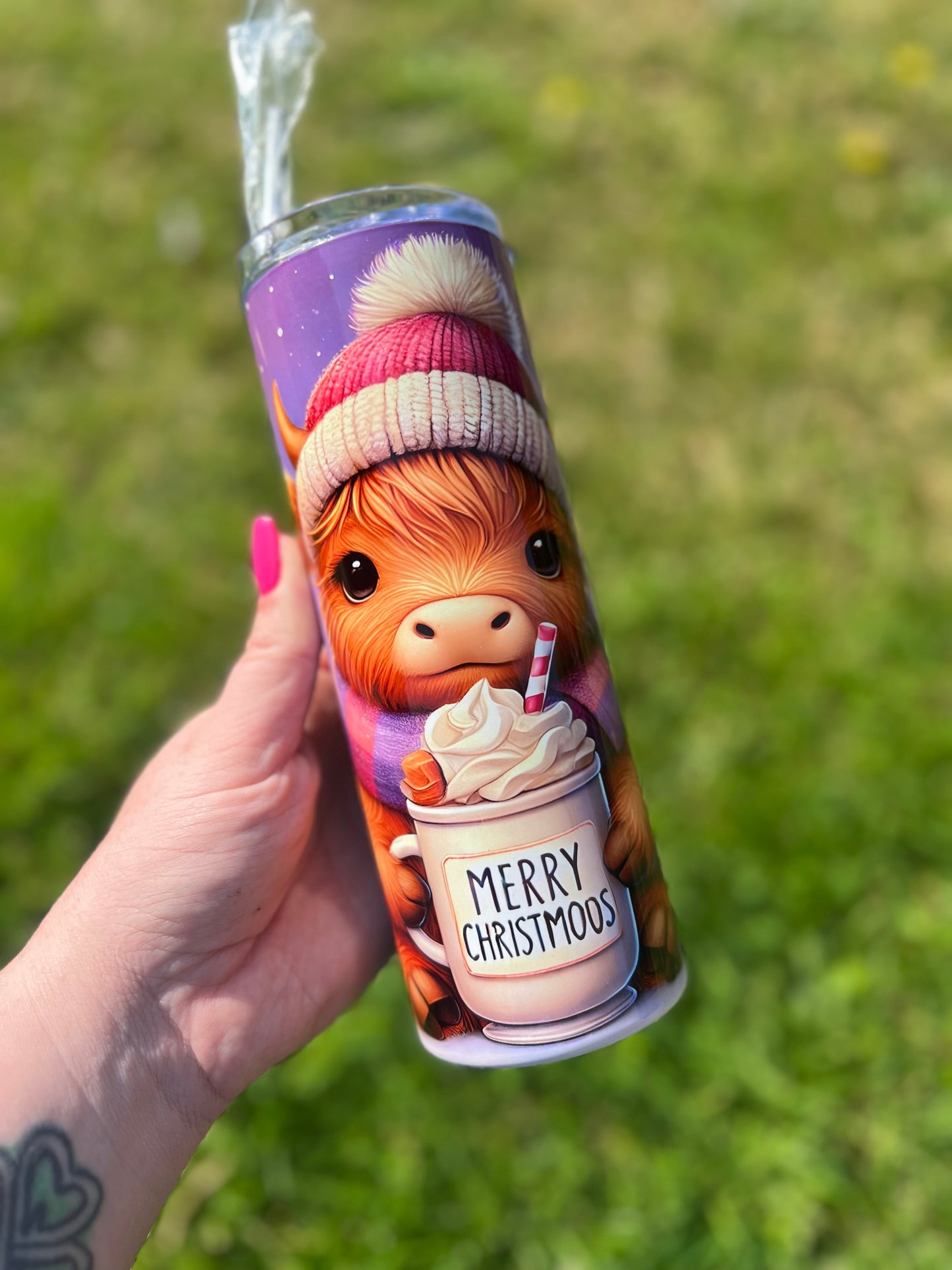 Highland Christmas Cow Tumbler