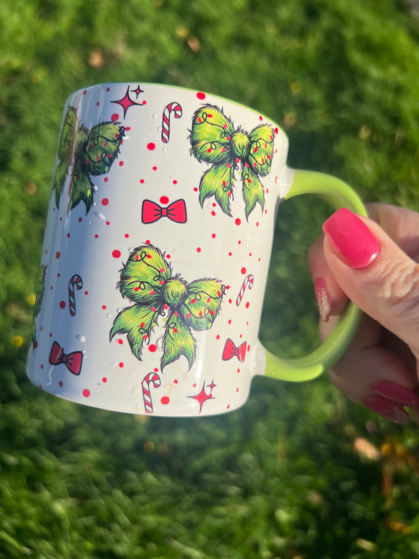 Grinch Bow Mug