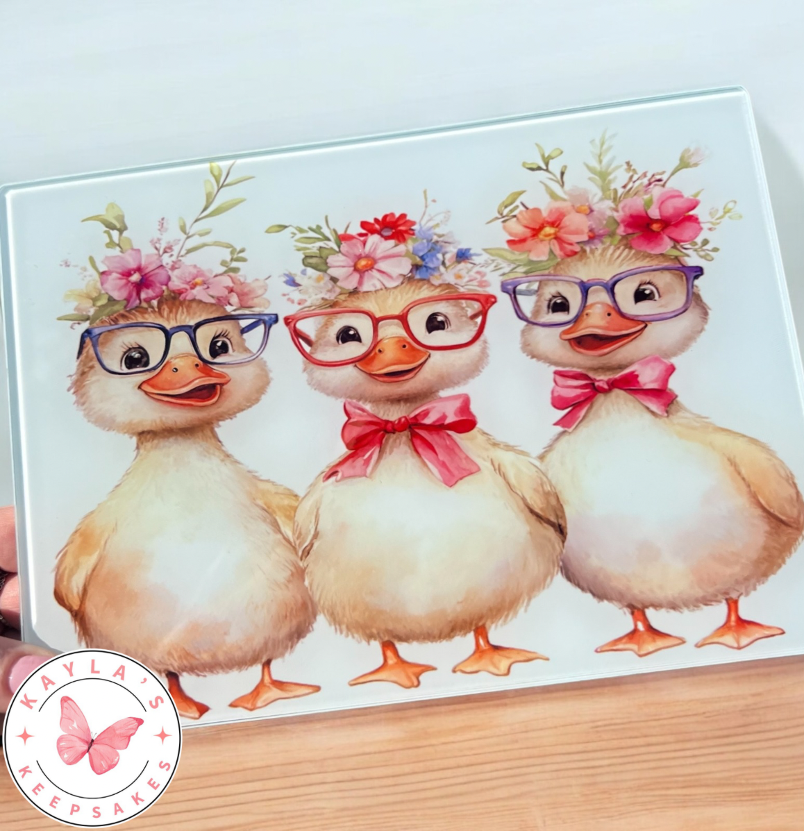 A4 Glass Duck Chopping board