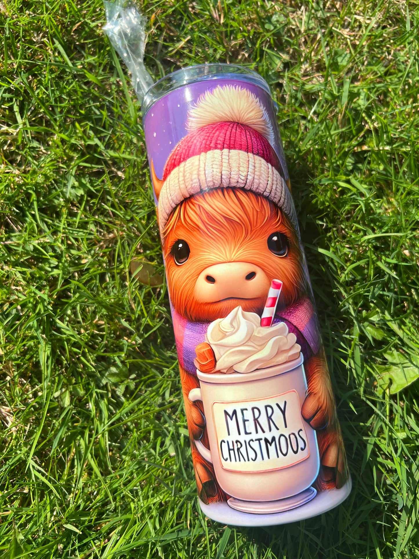 Highland Christmas Cow Tumbler