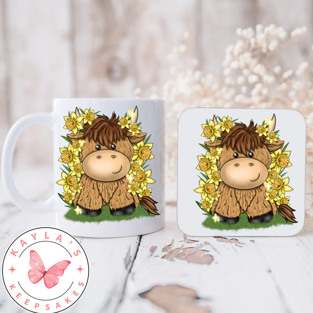 Highland cow daffodil set