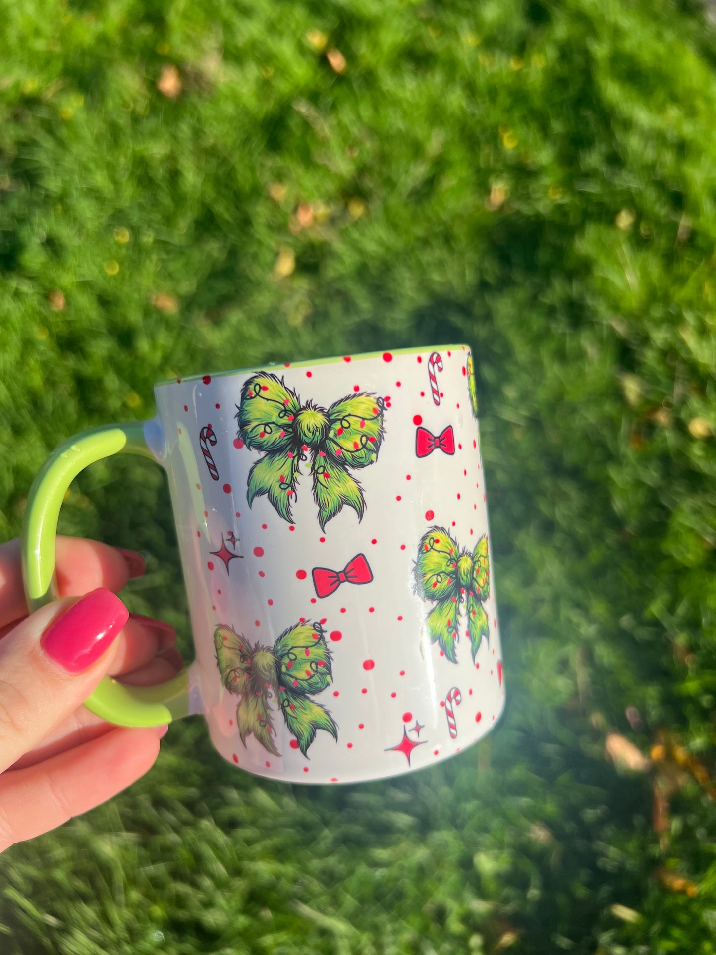 Grinch Bow Mug