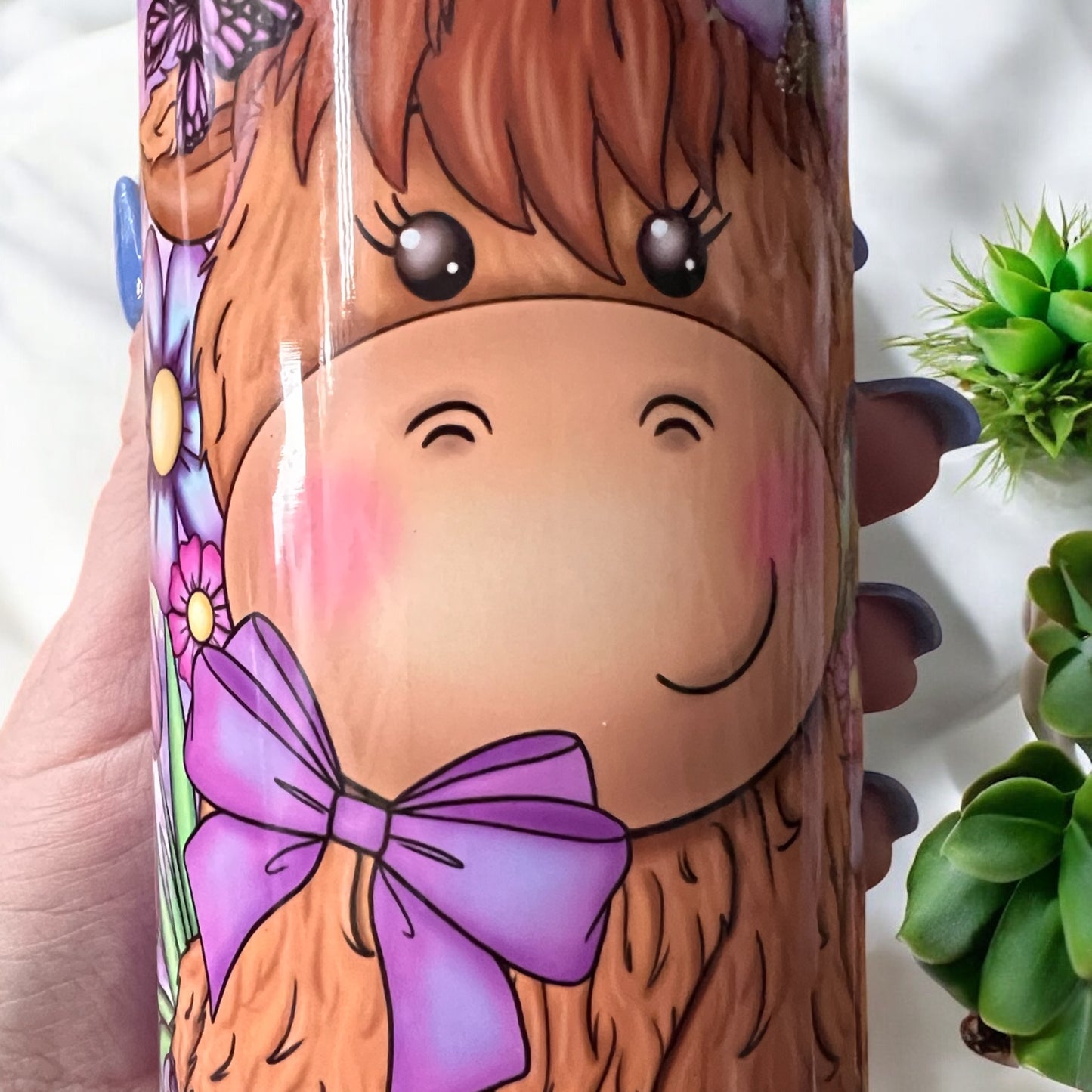 Purple highland cow mug & Tumbler set