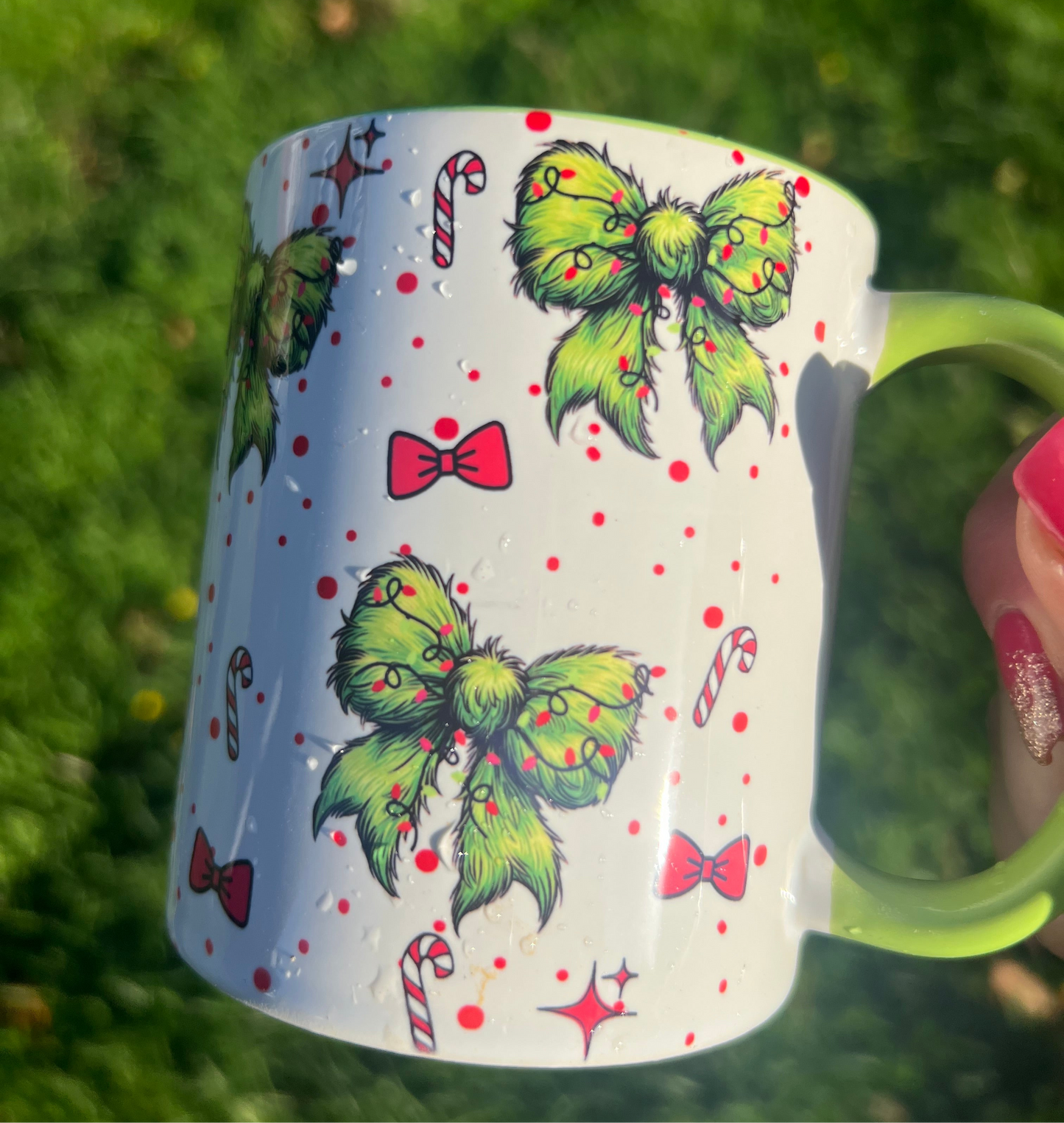 Grinch Bow Mug
