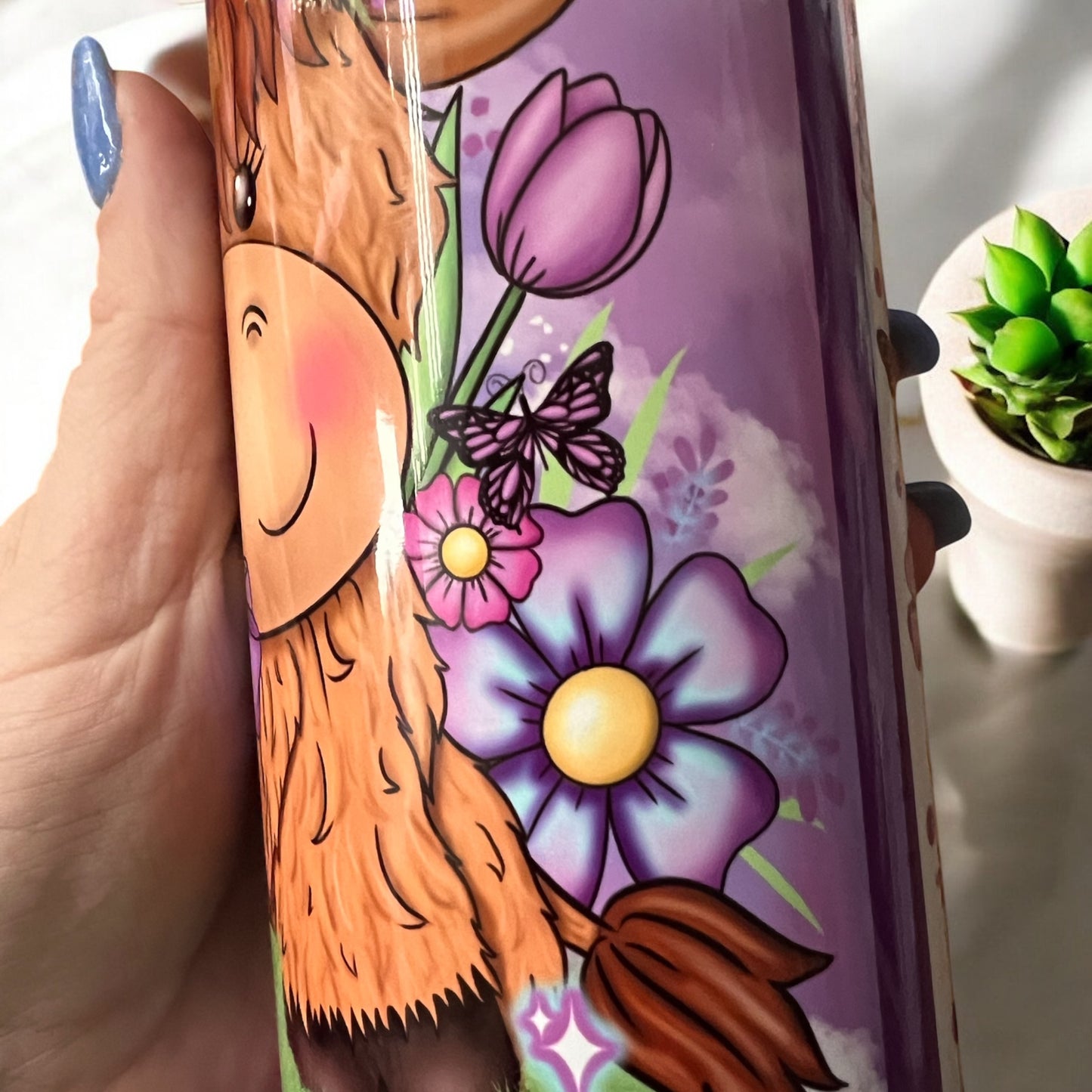 Purple highland cow mug & Tumbler set