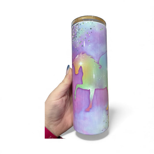 Unicorn rainbow tumbler