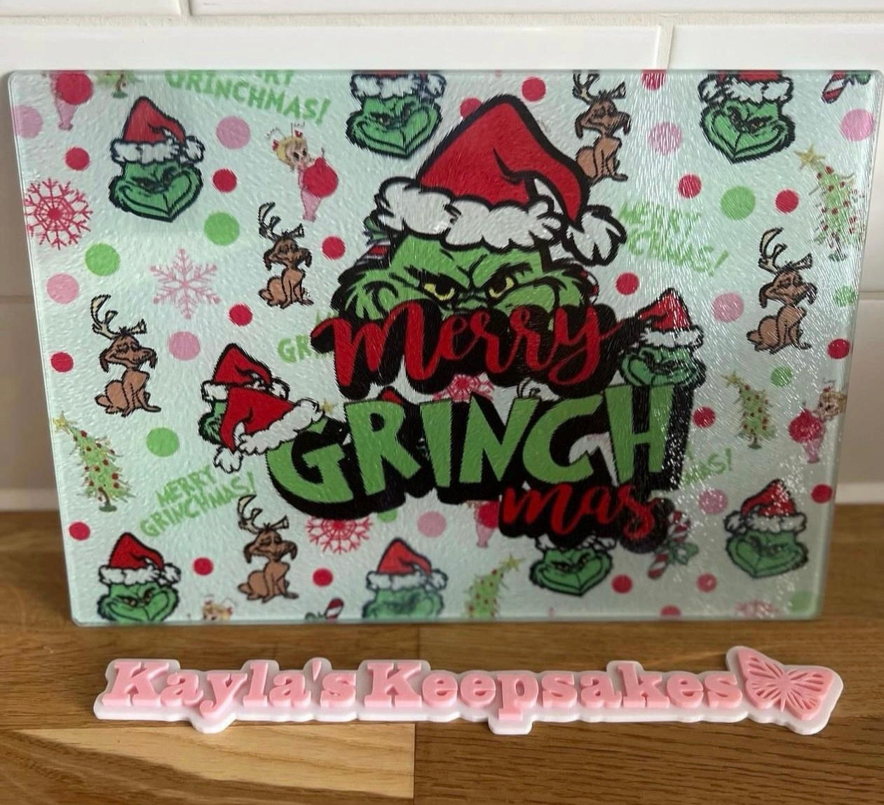 Grinch Glass Chopping Board