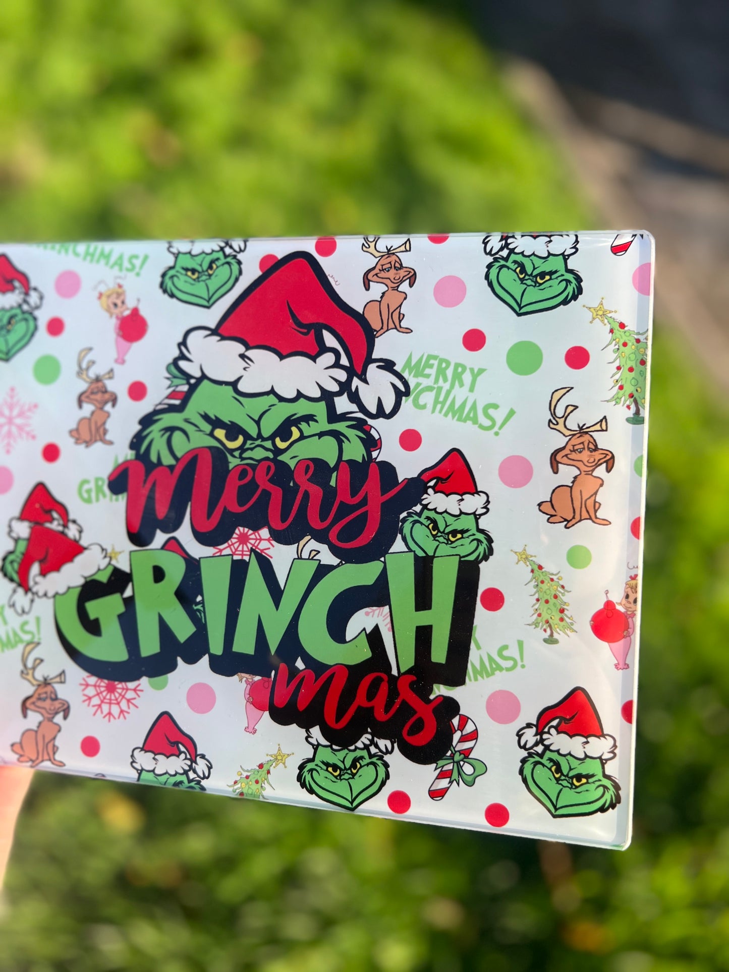 Grinch Glass chopping board