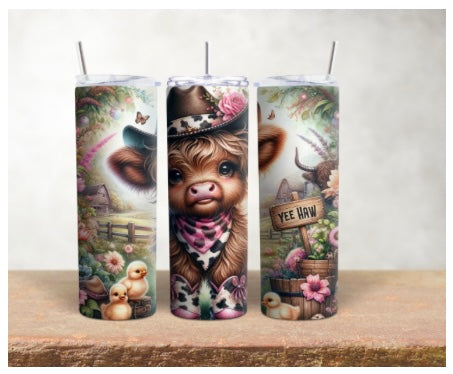 Highland Cow Cowgirl Tumbler