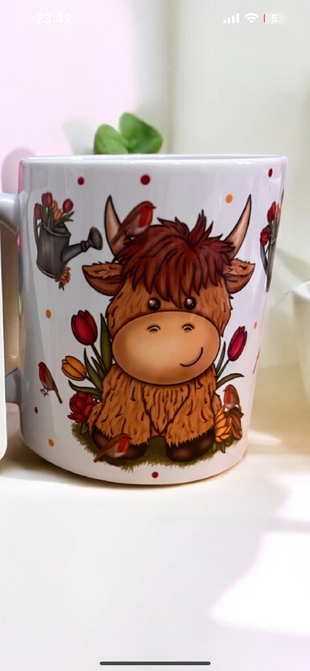 Highland Cow Tulip mug set