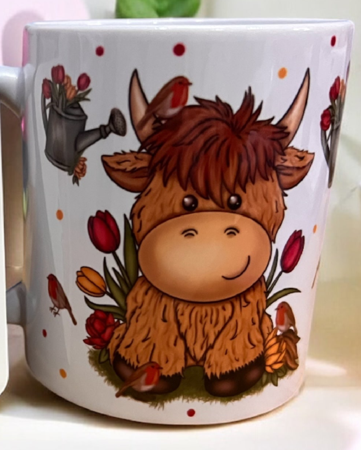 Highland Cow Tulip mug set