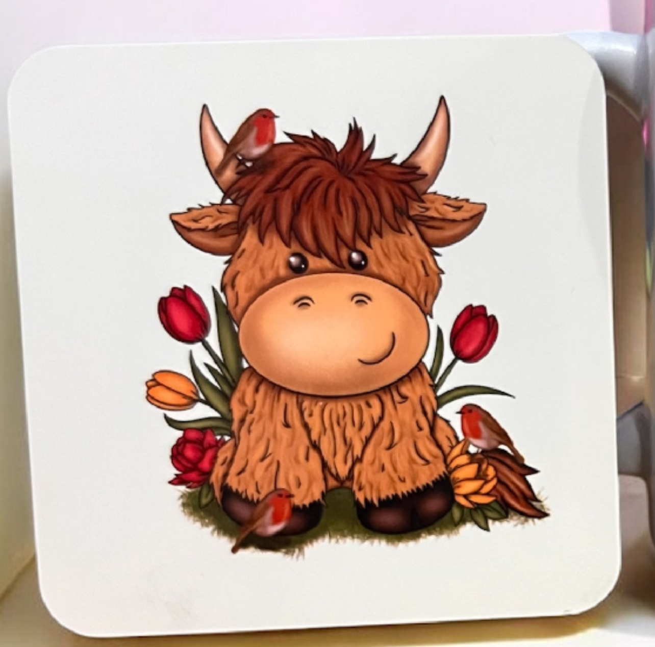 Highland Cow Tulip mug set